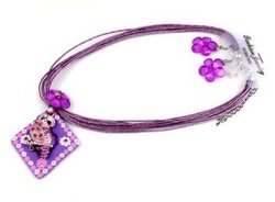 Parure de bijoux mauve en émail